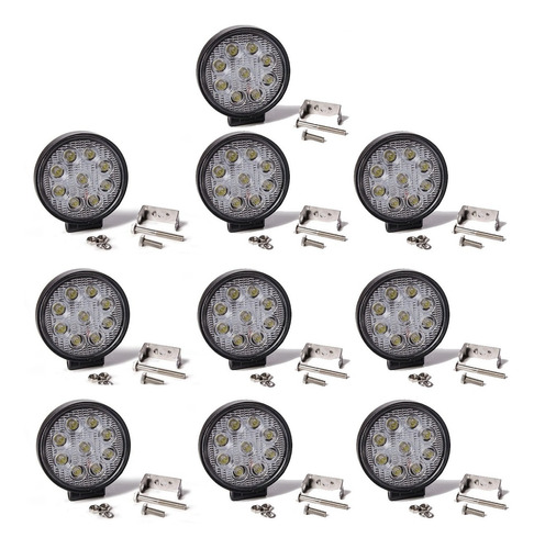 10 Faros Auxiliar Proyector Led 9 27w Auto 4x4 Moto 12 Y 24v