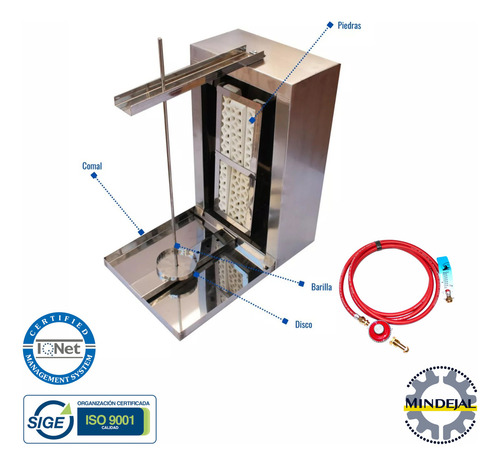 Charola Trompo Pastorero Inox 6 Piedras 35 Kg Todo Incluido Color Acero Inoxidable