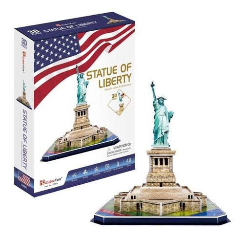 Puzzle 3d Statue Of Liberty C080h 39 Pcs - Cubicfun