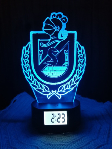 Lámpara 3d De Deportes La Serena Con Reloj Alarma 7 Col. Led