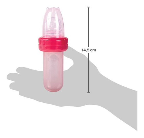 Imagem 4 de 4 de Kit Porta Frutinha E Colher Dosadora Rosa - Buba
