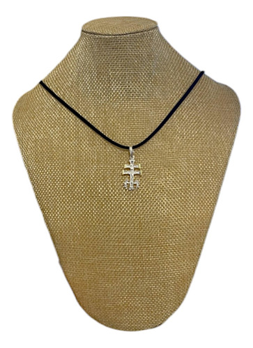 Conjunto Religioso Con Cruz Caravaca De Plata 925 Y Oro.