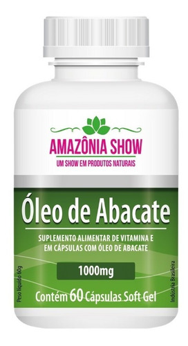 Óleo De Abacate 60 Capsulas Amazônia Show 