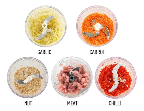 Imagen 4 de 9 de Picadora Manual De Verduras Corta Vegetales Pica Ajo Cebolla