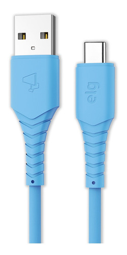 Cabo ELG Usb Tipo-c Emborrachado 1,2m Tc12t - Azul