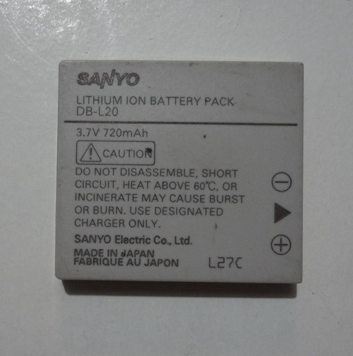 Batería Sanyo Db-l20 Para Cámaras Sanyo