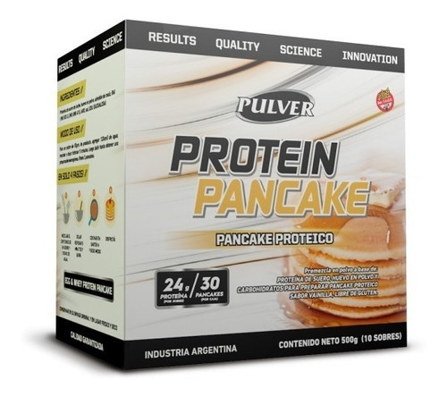Pancake Proteíco 500 Gr 10 Sobres Pulver Proteína De Suero + Huevo Sin Tacc