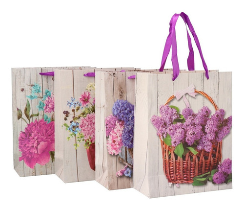 Imagen 1 de 2 de 12 Bolsas De Papel Satinado