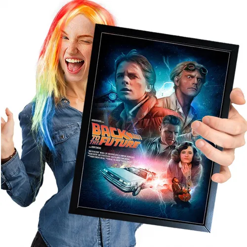 comprar Poster Quadro Com Moldura De Volta Para Futuro 0 A4 30x21cm