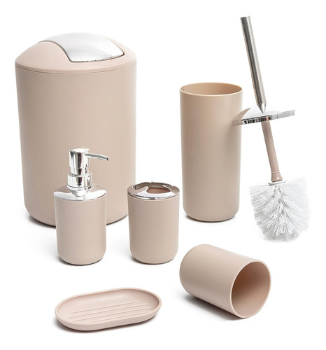 Set Accesorios De Baño Moss&stone Beige