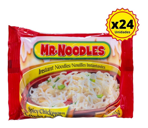 Mr.noodles Ramen Sabor Pollo Picante 24 Un.