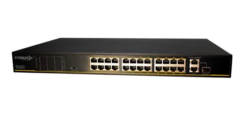 Switch Cygnus Cctv Ethernet 24 Poe +2 Uplink -giabit- 225w