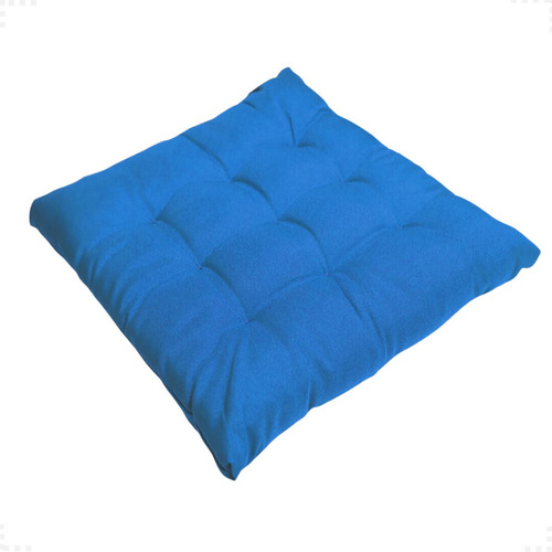 Kit 12 Almofadas De Cadeira Futon Assento Cheia Grande 40x40 Cor Azul-turquesa-12pc