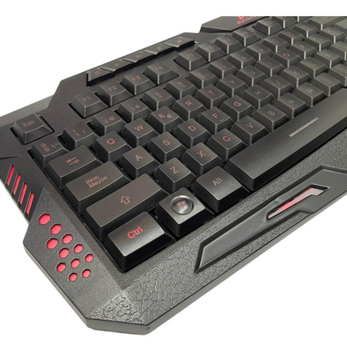 Teclado Gamer Español Rgb Alambrico Luz Usb Ergonomico Pc Ma Color Del Teclado Negro