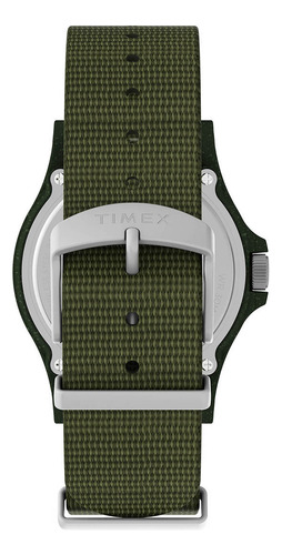 Reloj Timex Reclaim Tw2v96000 Caballero Corr Nylon Reciclado Correa Verde Bisel Verde Fondo Verde