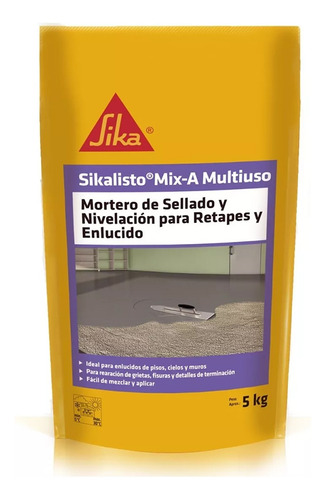 Sikalisto Mix-a Multiuso Mortero Retapes Y Nivelación 5 Kg