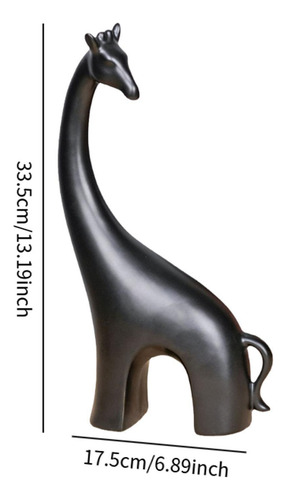 Estatua Decorativa De Jirafa, Escultura Animal, Negro L