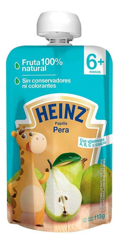 Papilla Para Bebé Pouch Sabor A Pera 113g Heinz