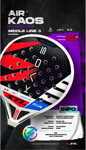 Paleta De Padel Steel Custom Air Diamante Regalo Cubre Grip