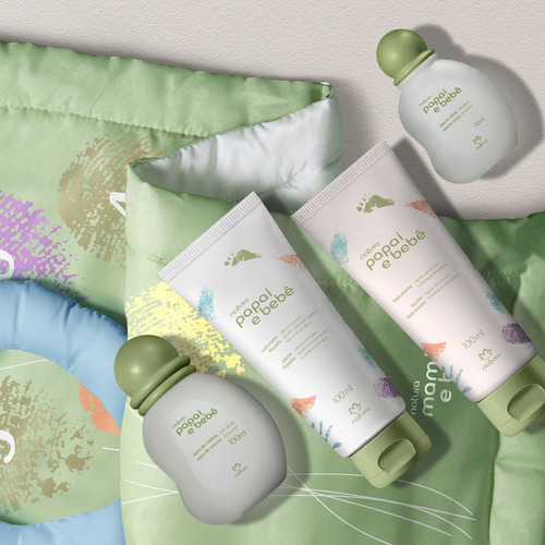 Presente Natura Papai E Bebê Com Tapete Mêsversário + Brinde