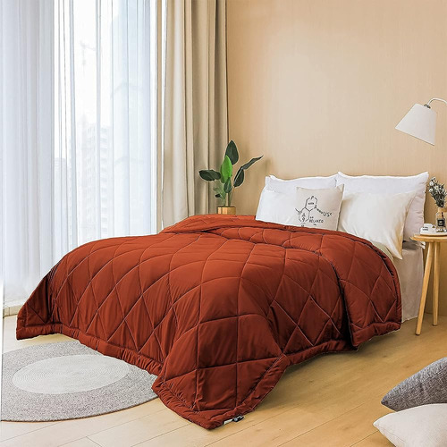 Sunstyle Home Quilt Queen Rust Lightweight Edredón Reversibl