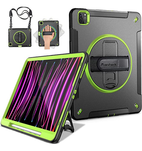 Funda Para iPad De Gen 4ta Y 5ta Con Soporte Giratorio Verde