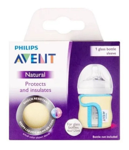 Capa De Proteção Térmica Para Mamadeira De Vidro 120ml Avent Cor Creme
