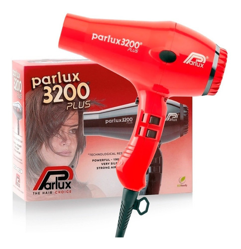 Secador De Pelo Profesional Parlux 3200 Plus Compact Rojo
