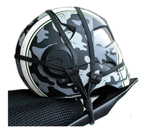 Imagen 2 de 4 de Red Elastico Porta Sujeta Casco Moto Tipo Zuncho Pulpo
