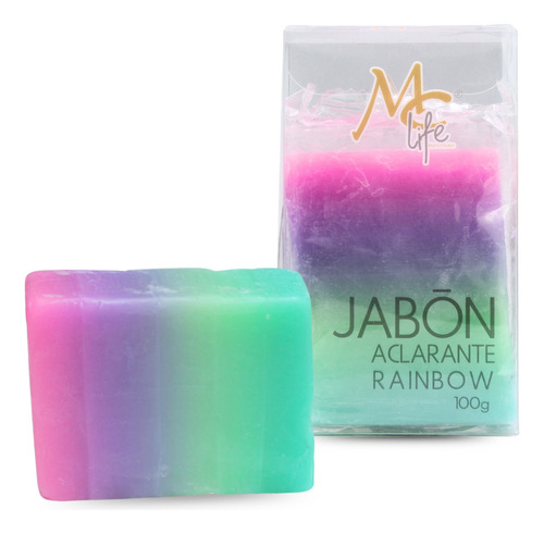 Mc Life, Jabón Arcoíris Aclara Piel, Rostro Y Cuerpo, 100g