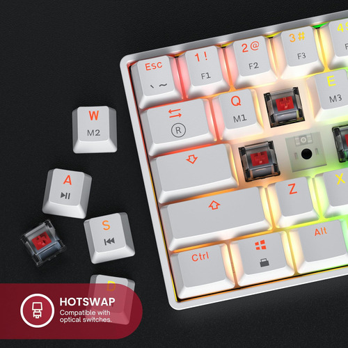 Teclado De Juegos Mecánicos Gk61 - 61 Teclas Multi Color Rgb