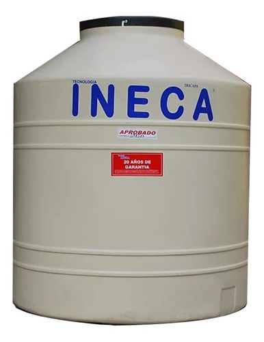 Ineca Domiciliario Tricapa Tanque De Agua Vertical Polietileno 2000L Beige De 157 Cm x 150 Cm