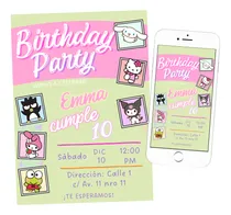 Comprar Invitación Hello Kitty, Cumpleaños Hello Kitty (digital)