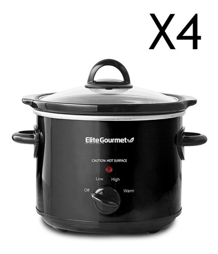 Olla Cocción Lento Cocimiento 2.8l Elite Cocina Pack Con 4