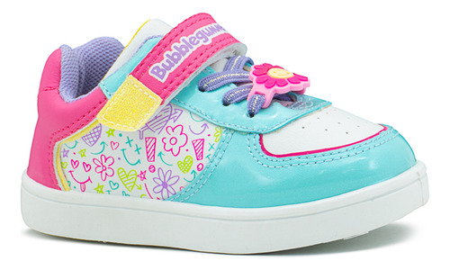 Tenis Bubble Gummers Tiny Niña Ajuste Velcro Fiusha/menta