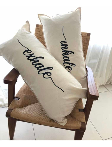 Almohadón Largo Xl Con Frase Y Cierre