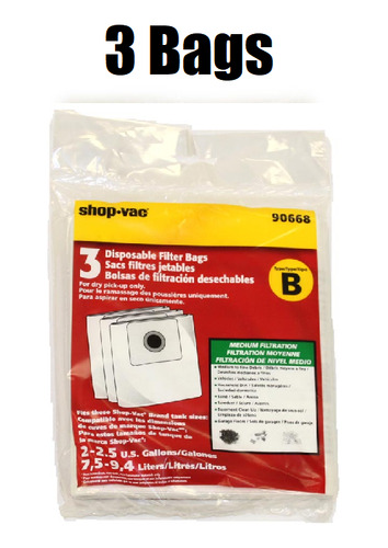 Genuine Shop Vac Style B Vacuum Bags 9066800 All Around  Aah