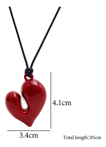 Collar Retro Con Colgante En Forma De Corazón, Collar De Cue