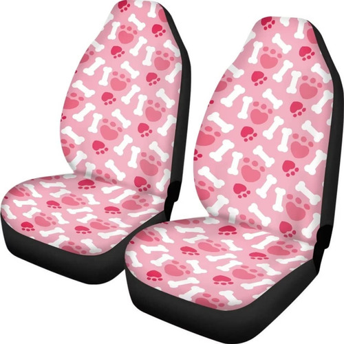 Funda Para Asiento Delantero Estampado Huella Perro 2 Unidad