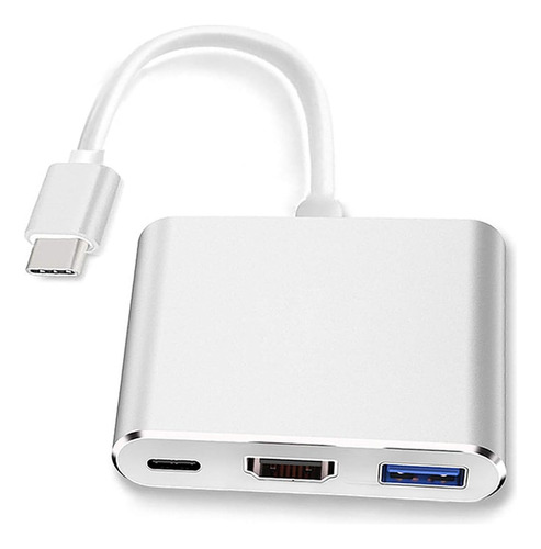 Adaptador Tipo C, Convertidor  Hdmi 4k-usb 3.0 Y Tipo C 3en1