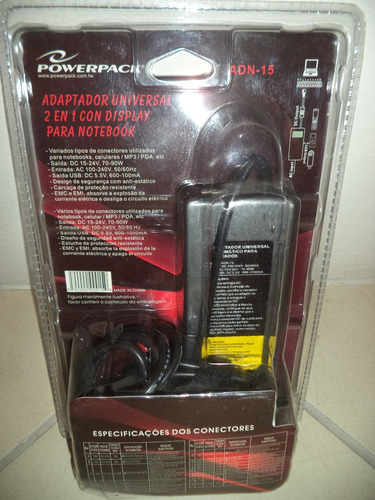 Adaptador Universal 2 Em 1 Com Display Para Notebook Novo