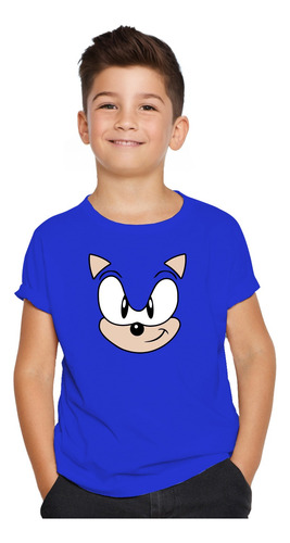 Polera Estampada Sonic Face Niño/niña