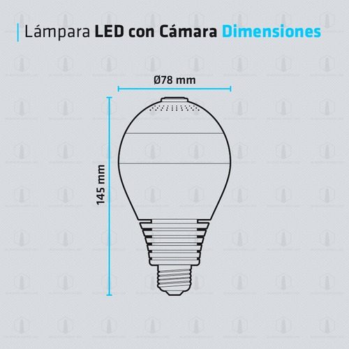 Imagen 4 de 10 de Lampara Espia Led Camara Hd 360° Sensor Alarma Graba 64 Gb