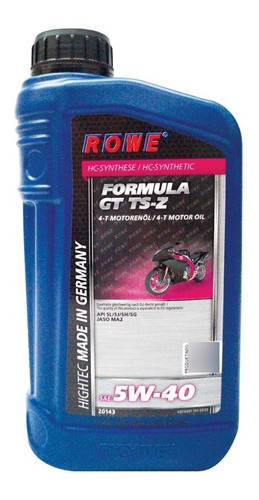 Aceite Para Motos Rowe 4 Tiempos Gt Sae 5w40 Ts-z -sintético