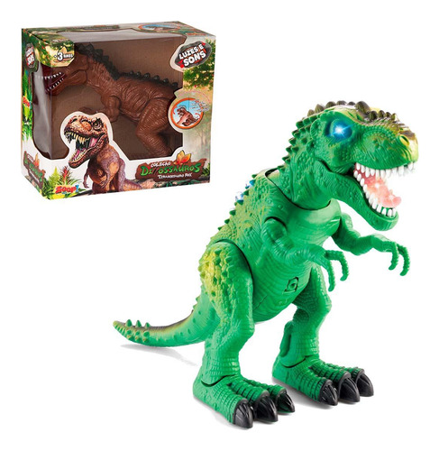 Brinquedo Tiranossauro Rex Verde Com Som E Luzes