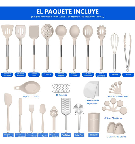 Set 43 Utensilios De Cocina Antiadherentes De Silicona