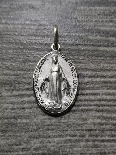 Medalla Plata 925 Virgen Milagrosa #1257 Bautizo Comunión