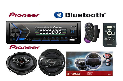 Combo Reproductor Pioneer Usb Blueetoth + Cornetas 6.5 Par 