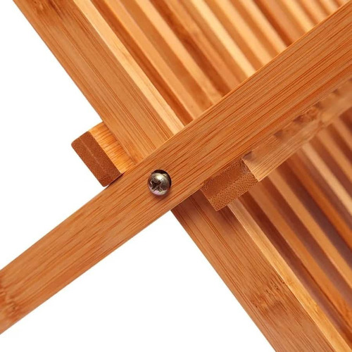 Imagen 3 de 3 de Secaplatos Escurridor De Madera Bambu Plegable Tigre