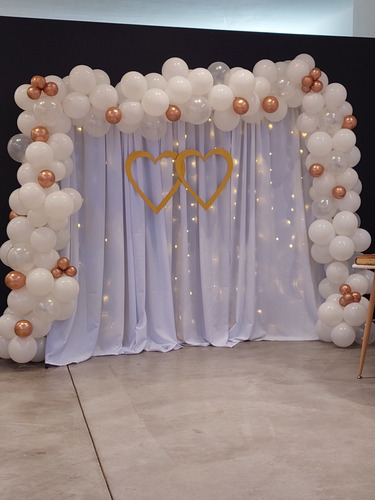 Deco Fiesta Arco Globos Alq. Soporte, Cortinas, Luces Led. 